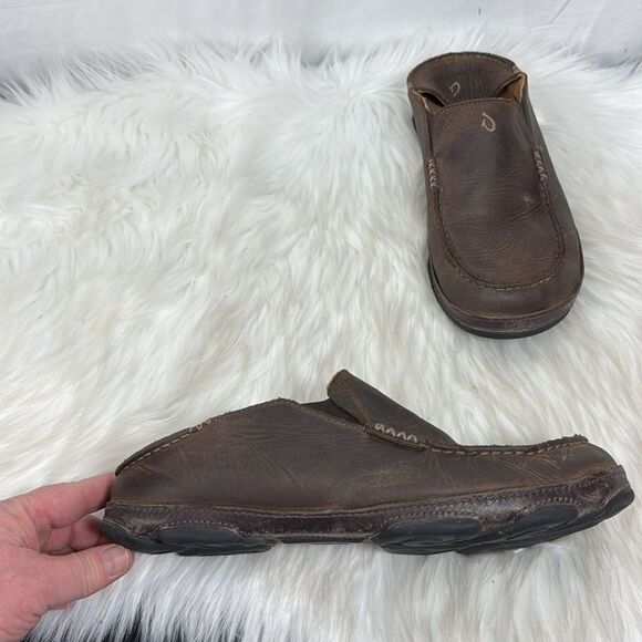 OluKai Moloa Shoe Slip On Java Nubuck Leather Sz 9.5 - Picture 2 of 7